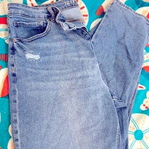 American Eagle Stretch Straight Leg Light Wash Mom Jean (16)